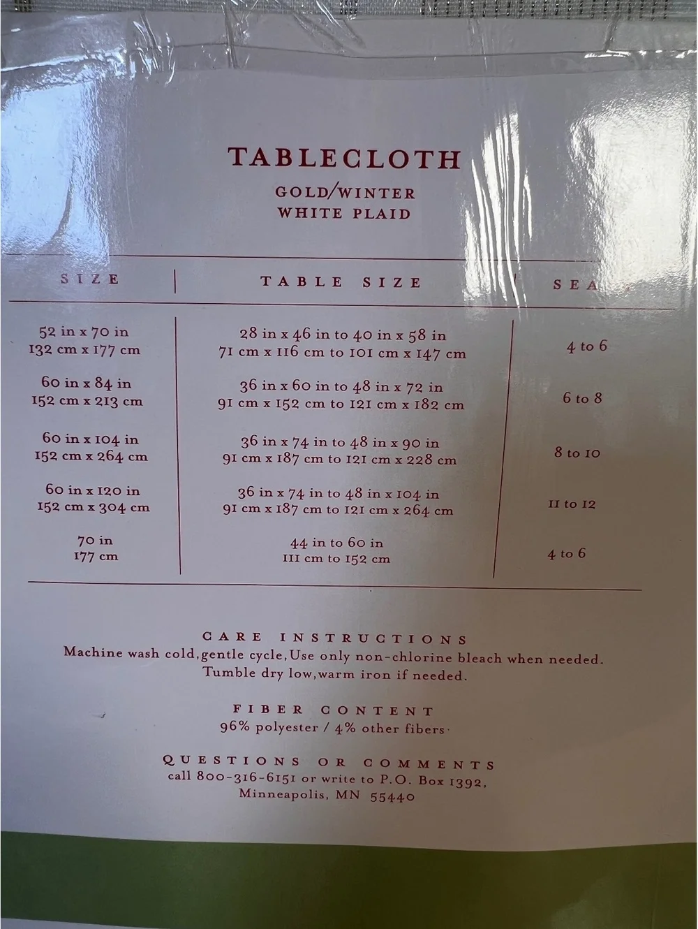 2002 Target Gold and Winter White Plaid Oblong Tablecloth 60x120 inches